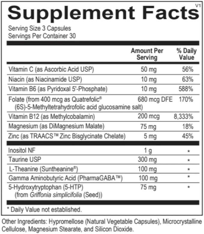 Chill Out | Neurocalm Blend for Relaxation Serotonin &amp GABA Support | Non-Habit Forming | 90 Capsules