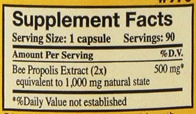 Propolis-Raw Unprocessed 1000mg Y.S. Organic Bee Farms 90 Caps Pack of 2