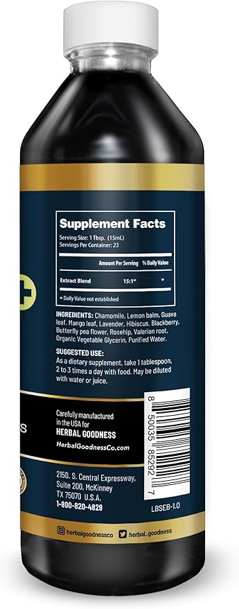 Herbal Goodness Beauty Sleep - Collagen Support Healthy Glowing Complexion hydrated Skin Supple Skin - Organic Natural - 12oz Liquid Extract - 23 Servings
