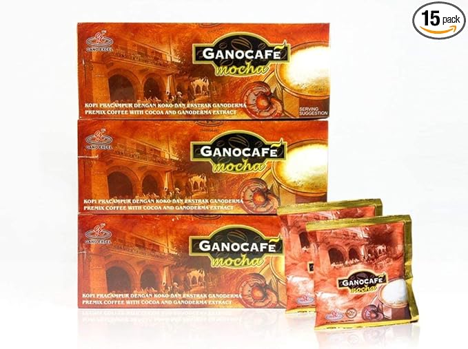 Value buy Gano Excel Mocha Coffee Ganoderma Lucidum Extract (1 Box = 15 sachets) (3x15)