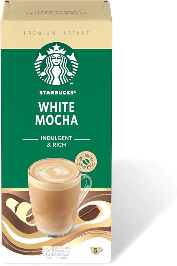 Starbucks White Mocha x5 Premium Instant Coffee Sachets Pack of 6 (Total 30 Sachets) Rich White Chocolate Taste