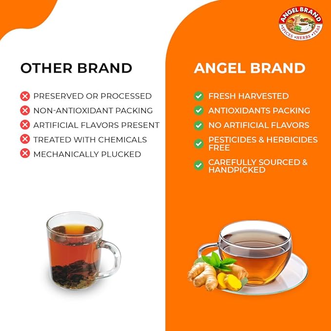 Angel Brand Ginger Tea Bags 25 – Pack of 3 – Ginger Root Tea for Digestion &amp Immune Support