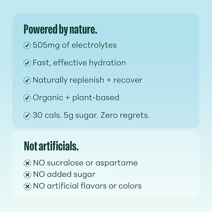 NOOMA - Hydrating Sports Drink - Electrolyte Drink with Organic Coconut Water - Organic &amp No Added Sugars - Rapid Hydration - 30 Calories &amp 505mg Electrolytes - Blueberry Peach - 12 Pack (16.9