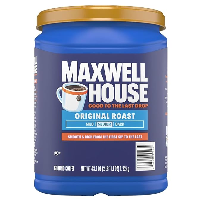 Maxwell-House Original Roast Ground Coffee Medium Roast 43.1 oz Canister
