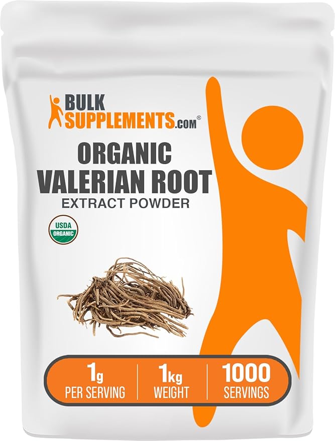 BulkSupplements.com Organic Valerian Extract Powder - Sourced from Valerian Root Herbal Supplement - Gluten Free 1g per Serving 1kg (2.2 lbs) (Pack of 1)