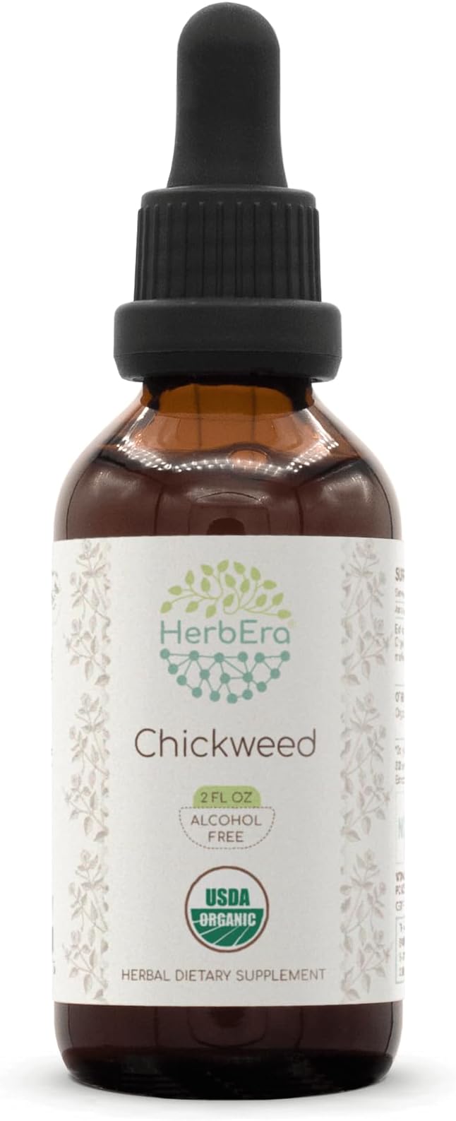 Chickweed B60 USDA Organic Tincture | Alcohol-Free Extract High-Potency Herbal Drops | Certified Organic Chickweed (Stellaria Media) Dried Herb (2 oz)