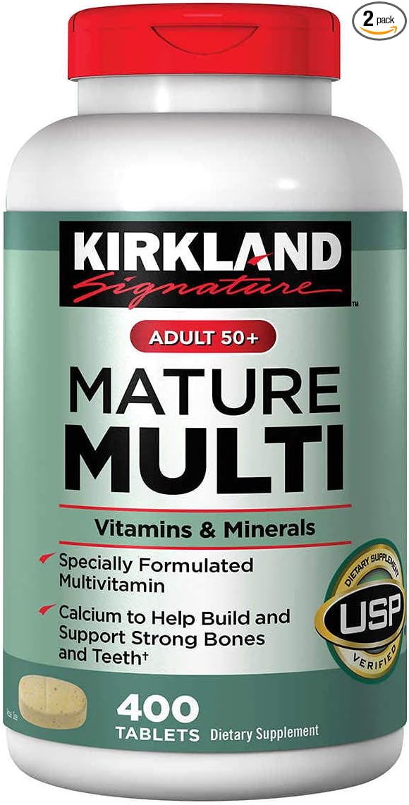 Kirkland Signature Adult 50+ Multi Vitamins &amp Minerals 400 Tablets (2 Pack)