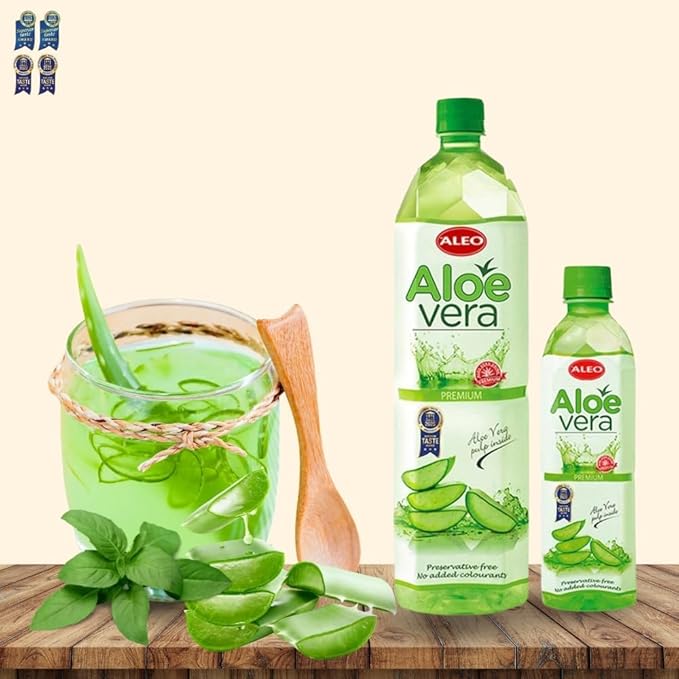 ALEO 0.5L x 24 Premium Aloe Vera Drink - Natural No Preservatives No Artificial Colors Superior Taste Award 2025