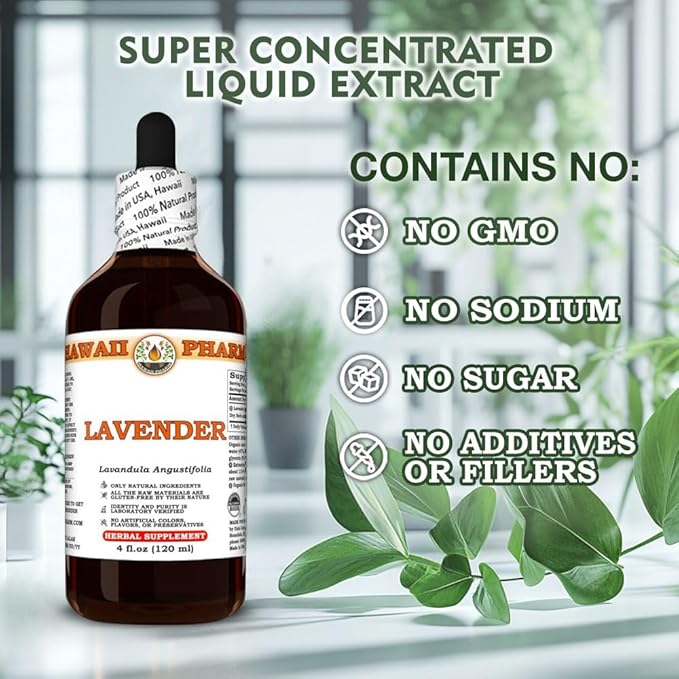 Lavender (Lavandula Angustifolia) Dry Herb Tincture Made in Hawaii Professional Grade Small Batch Raw Materials All Natural Vegan Pure Liquid Extract - 2 fl.oz