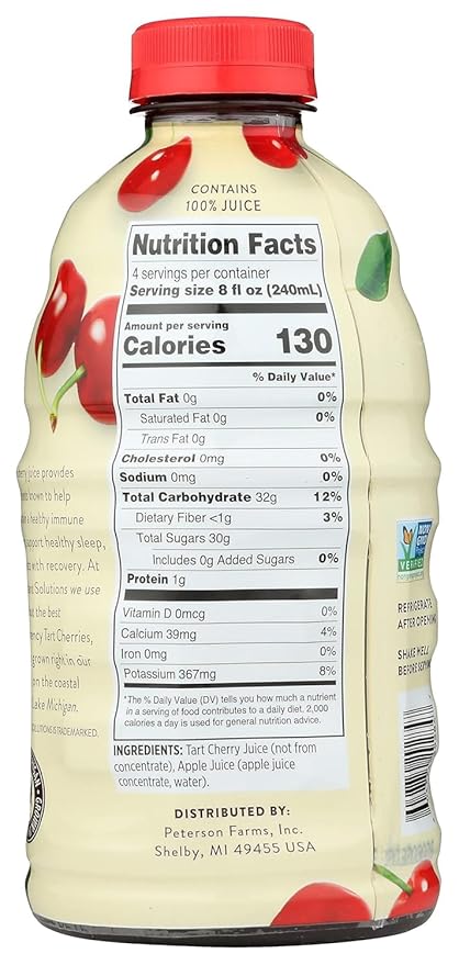 Antioxidant Solutions 100% Juice - Tart Cherry &amp Apple - No Added Sugar - High in Antioxidants - 32 fl oz Bottles (6-Pack)