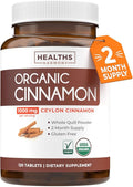 USDA Organic Ceylon Cinnamon Pills - High Potency Ceylon Cinnamon Supplement with 1000mg per Serving for Full Body Antioxidant Support - Vegan Non-GMO cGMP Made &amp Lab Verified (2 Months Supply)