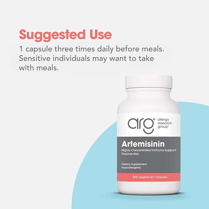 ARG Artemisinin - Delivers 200 mg Concentrated Sweet Wormwood Extract per Serving - Supports Immune and Digestive Health - Hypoallergenic &amp Vegetarian - 150 Servings - 300 Capsules