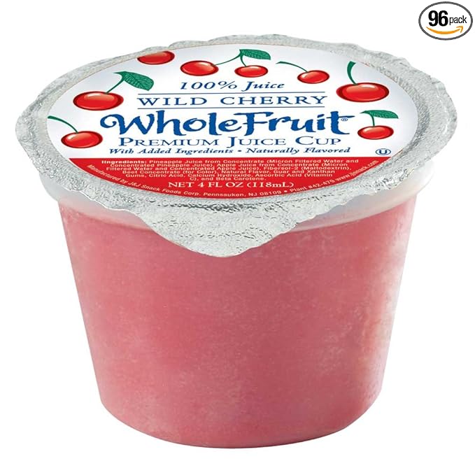 Whole Fruit Wild Cherry Premium Juice Cup 4 Ounce -- 96 per case.