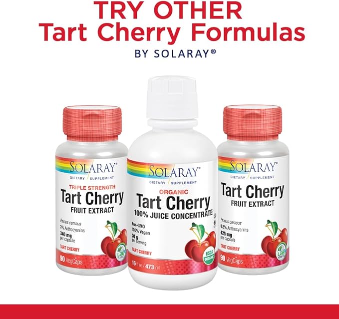 SOLARAY Tart Cherry and Celery Seed - Tart Cherry Celery Seed Extract Capsules 620 mg Supplement for Men &amp Women Natural Herbal Support for Adults Vegan - 60 Veg Caps