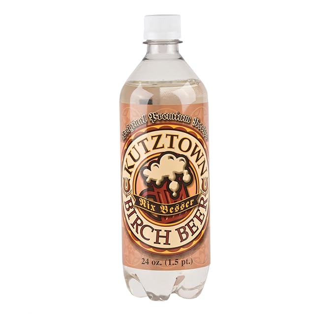 AmishTastes Soft Drinks Variety Box (Sarsaparilla Birch Beer White Birch Beer Root Beer) Kutztown Nix Besser PA Dutch Amish Style 96 Oz.