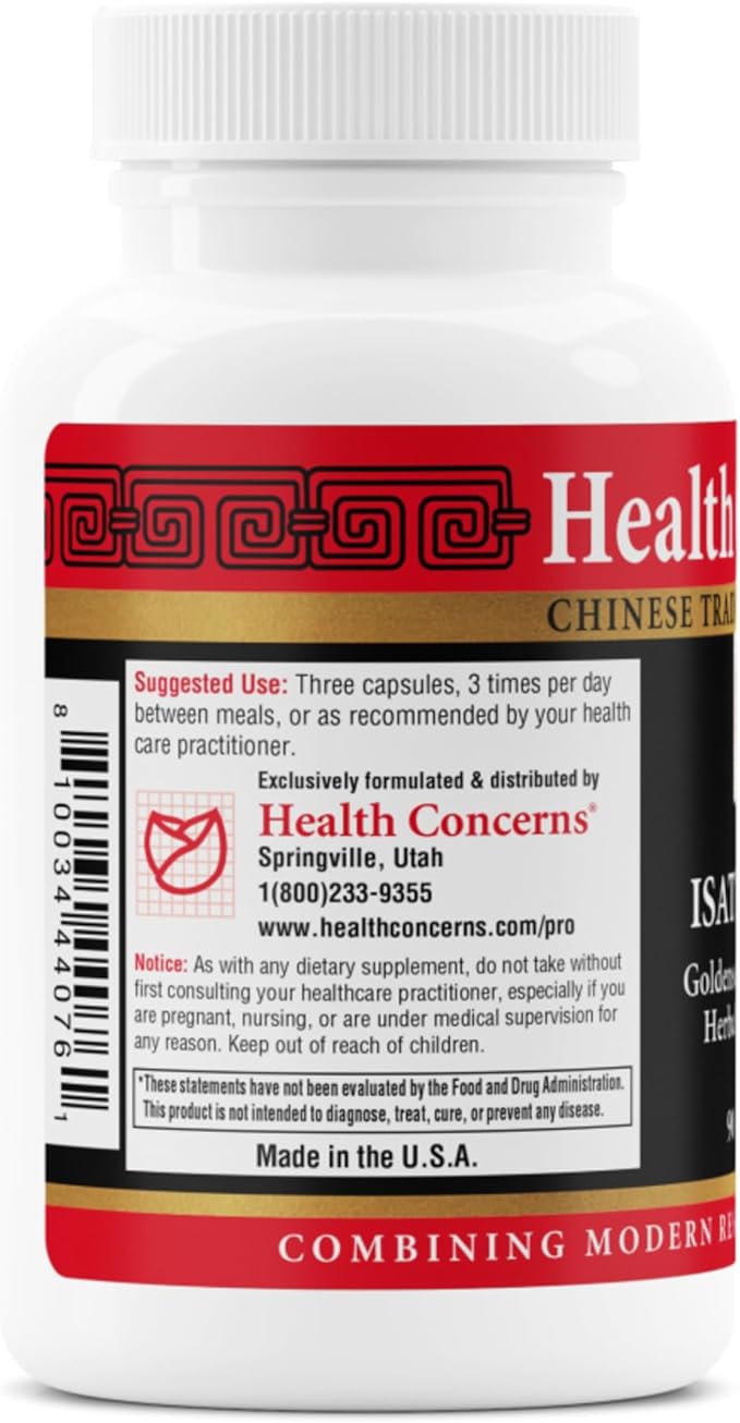 Health Concerns Isatis Gold - Immune System Support &amp Respiratory Tract Supplements - Echinacea Platycodon Goldenseal &amp Ligusticum Root Extract - 90 Capsules