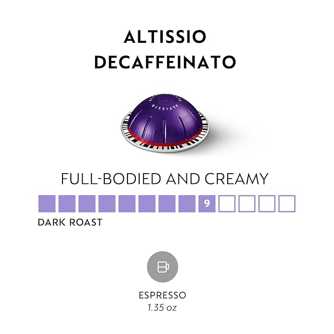 Nespresso Capsules VertuoAltissio DecaffeinatoDark Roast Espresso50-Count Espresso PodsBrews 1.35 oz.(Pack of 2)
