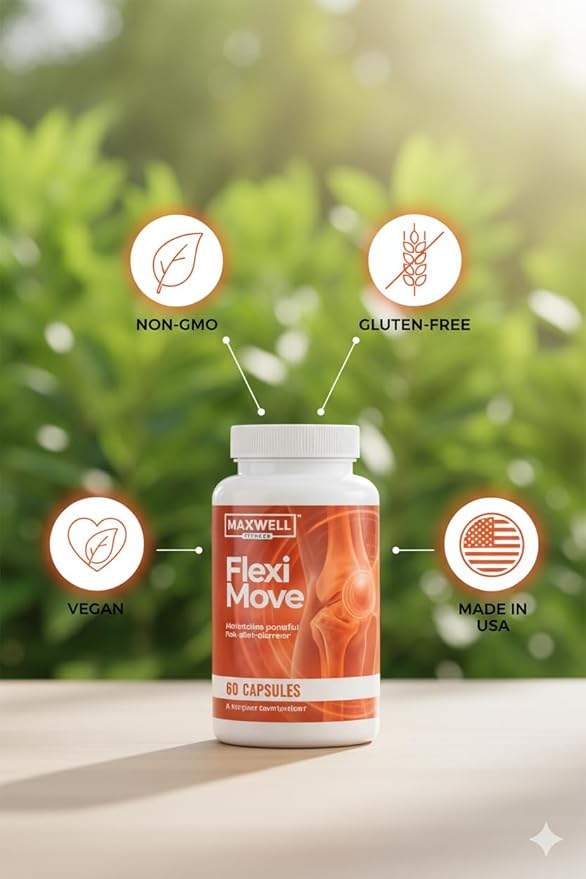 Flexi Move Advanced Supplement Support Pills - Maximum Strength All Natural Vitamins for Overall Health &amp Wellness 60 Capsules for 1 Month (3)