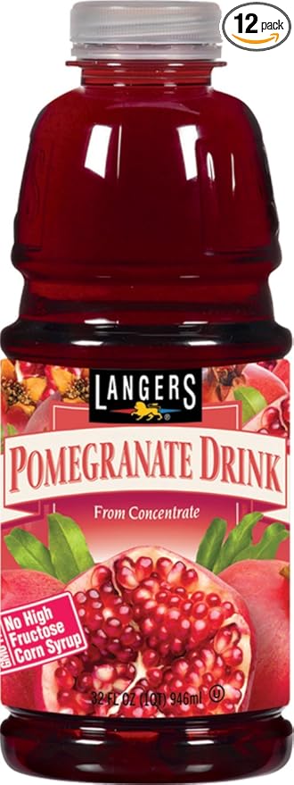 Langers Pomegranate 5% Drink 32 Fl Oz (Pack of 12)