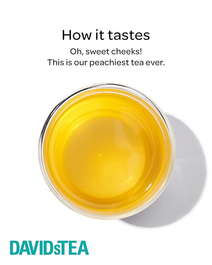 DAVIDsTEA Just Peachy Loose Leaf Tea Premium Herbal Tea with Peach and Apple Fruity Iced Tea 4 oz / 113 g