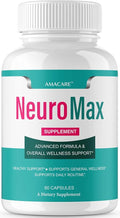 Neuromax Capsules – Advanced NeuroMax Brain and Memory Male Neuro Max Supplement Formula Boost Brain Cognitive Support Performance Active Memory for Men and Women 60 Capsules for 1 Month