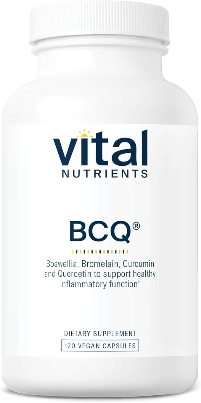 Vital Nutrients BCQ - Vegan Boswellia Bromelain Curcumin &amp Quercetin Supplement - Joint Support Supplement - Supports Sinus &amp Digestive Health - Gluten Dairy Soy Free - 120 Capsules