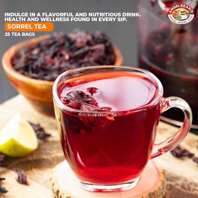 Angel Brand Sorrel Tea Bags 20 – Pack of 3 – Hibiscus Flower Tea for Refreshing Flavor &amp
