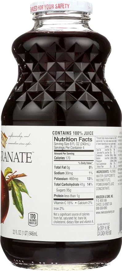 R.W. Knudsen Family BG17425 R.W. Knudsen Family Just Pomegranate Juice - 12x32OZ