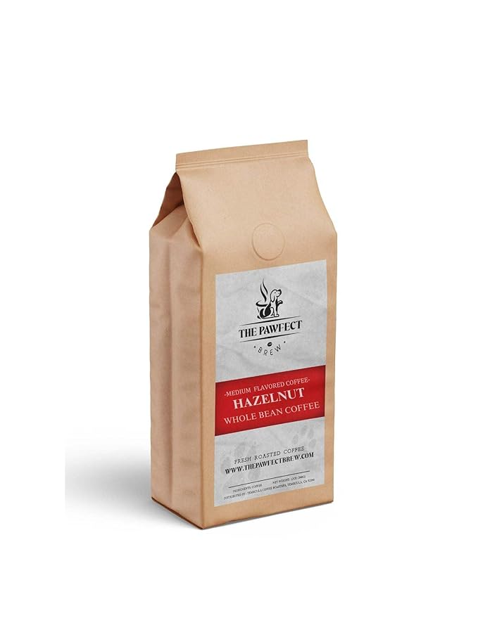 Dog Lover’s Coffee – Hazelnut by The Pawfect Brew | Medium Roast Whole Bean 1lb Bag | Naturally Flavored Blend Freshly Roasted to Order | 25% Profits Donated to Animal Rescue