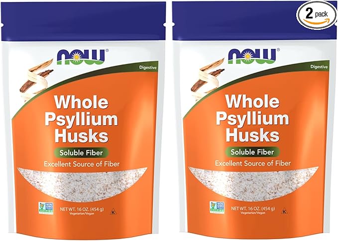 NOW Foods Psyllium Husks Whole 16 Oz (Pack of 2)