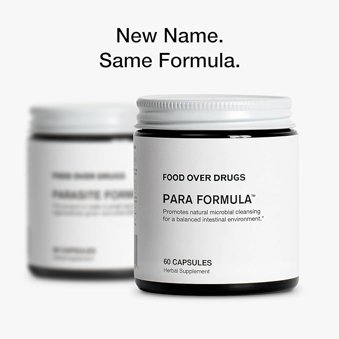 Food Over Drugs para Formula - Full Spectrum Herbal Cleanse for Humans - Natural Intestinal Microbial Detox &amp Complete Body Cleanse - 60 Count (Pack of 1)