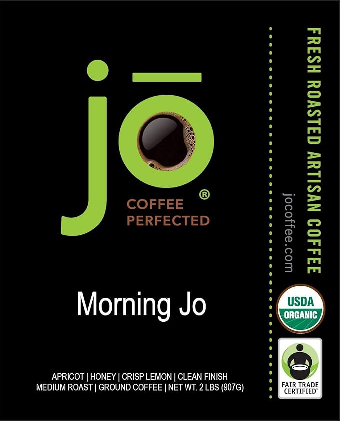 JO COFFEE: Ground Coffee Bundle Morning Jo Breakfast Blend Wild Jo Dark French Roast Coffee Colombia Jo Medium Roast New York Jo Signature Blend 2lb Each USDA &amp Fair Trade Certified Gluten-