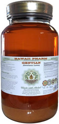 Hawaii Pharm Gentian Alcohol-Free Liquid Extract Gentian (Gentiana Lutea) Dried Root Glycerite Natural Herbal Supplement 32 oz Unfiltered