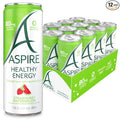 ASPIRE® Strawberry Watermelon Healthy Energy Drink 80mg Natural Caffeine Zero Sugar No Carbs Keto Friendly 12 Pack Green Tea Sugar Free Drink Low Caffeine Zero Calorie