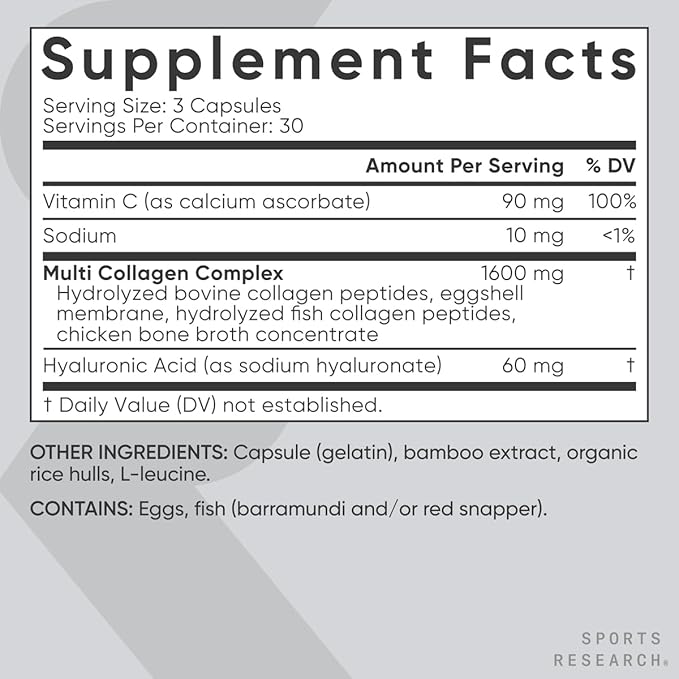 Sports Research® Supplements for Women Pack - Biotin 10000mcg + Multi Collagen Pills Collagen Peptides (Type I II III V X) Enhanced with Hyaluronic Acid &amp Vitamin C + Vitamin D3 + K2 5000iu