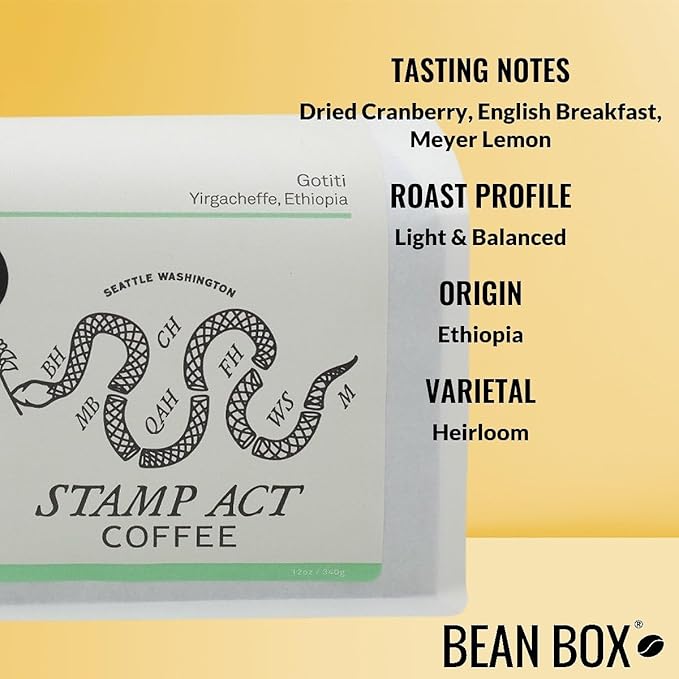 Bean Box Coffee Sampler - Roasted by Stamp Act 4-Pack Freshly Ground Coffee Gourmet Coffee
