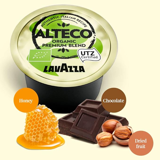 Lavazza Alteco Usda Organic Premium Blend Blue Single Dose Espresso Coffee Capsules 100 Count (Pack of 1)