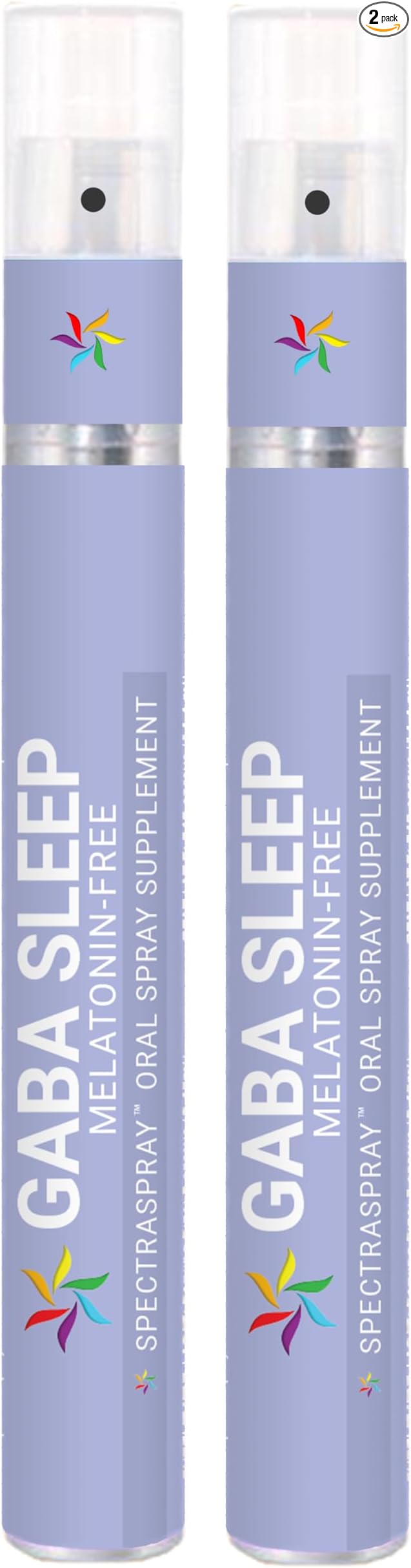 Melatonin Free GABA Sleep Support Spray Supplement 2 Pack -Vegan Natural &amp Effective Oral Spray with GABA L-Theanine 5 HTP &amp Herbal Blend. Non-GMO No Melatonin 60 Day Supply