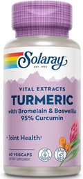 SOLARAY Turmeric Supplement with Bromelain and Boswellia 95% Curcumin Turmeric Curcumin Supplement for Joint Support Gallbladder Liver Support Non-GMO Vegan 60-Day Guarantee 60 Servings