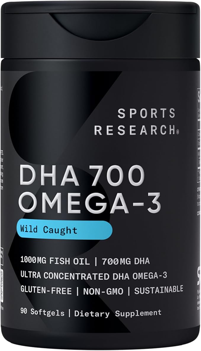 Sports Research® Multivitamins Pack - DHA Omega-3 Fish Oil 700 mg + Vitamin D3 + K2 5000iu + Collagen Peptides Type 1 &amp 3 Powder