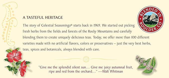 Celestial Seasonings Tea Caffeine Free Herbal Tea Red Zinger 20 ea ( Pack of 12)