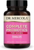 Dr. Mercola Complete Probiotics for Women - Supports Gut Vaginal &amp Immune Health - Contains Lactobacillus Strains - Non-GMO Gluten-Free &amp Soy-Free - 30 Capsules (30 Servings)
