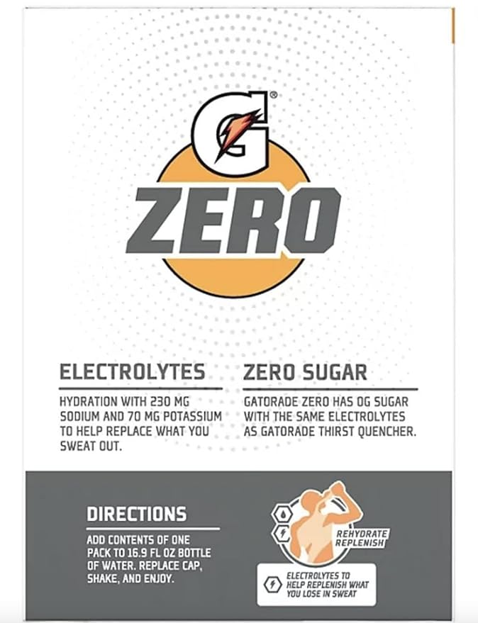 G Zero Sugar Thirst Quencher Powder (Pack Of 40) 10 Flavors Of Each (Fruit Punch Orange Grape &amp Glacier Freeze)