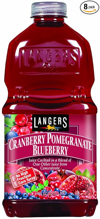 Langers Juice Cocktail Cranberry Pomegranate Blueberry 64 Fl Oz (Pack of 8)