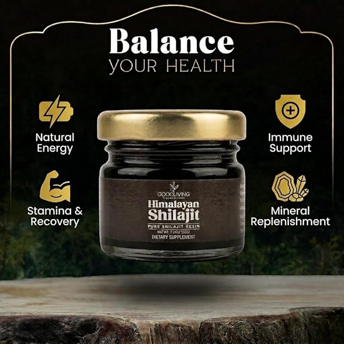 Himalayan Shilajit Resin - 400mg High Potency Lab Tested Pure Shilajit for Men &amp Women 75% Fulvic Acid 85+ Trace Minerals Energy &amp Immune Support 2.5 Month Supply (30g)