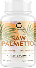 Saw Palmetto for Women Hair Loss - DHT Blocker with 5-in-1 Blend for Hair Growth Skin &amp Nails Urinary Wellness - Extra Strength Saw Palmetto Supplement - 90 Capsules