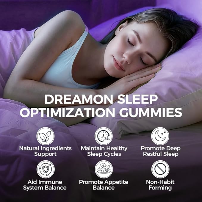 DreamOn Sleep Optimization Gummies with Reishi Cordyceps Lions Mane Turkey Tail L-Theanine Magnesium &amp 2.5mg Melatonin for Sleep Support 60 Gummies
