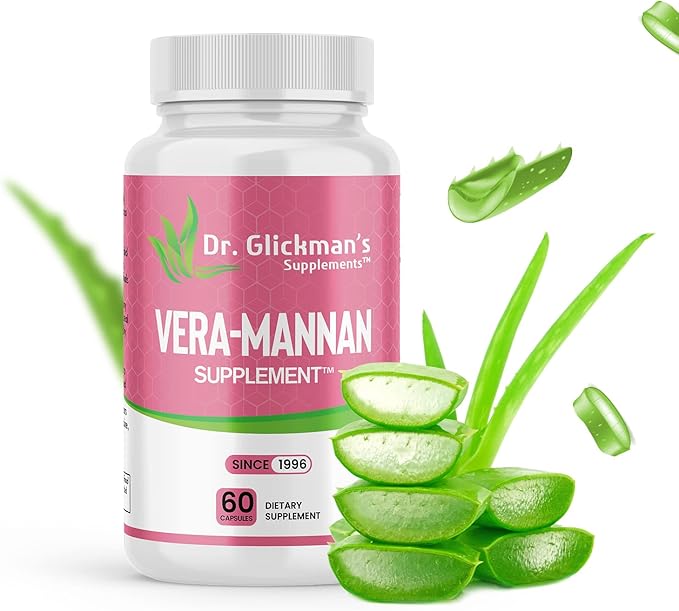 Vera-Mannan™ Aloe Vera Capsules with Vitamin E – 60 Vegetarian Capsules – Made in USA