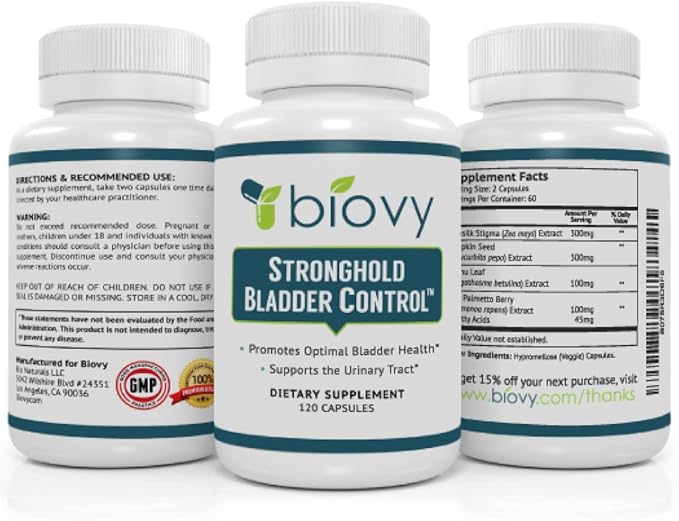 Stronghold Bladder Control for Men and Women -Supports Healthy Urinary Flow (Already Within Normal Ranges) - 120 Capsules