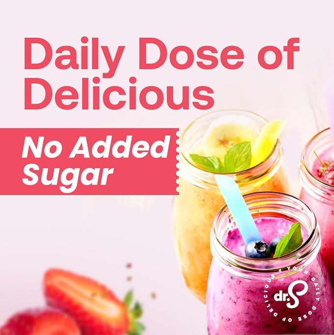 Dr. Smoothie 100% Crushed Strawberry – No Added Sugar Made with Real Fruits/Fruit Juice – Vegan No Artificial Colors or Flavors – Juicy Strawberries for a Sweet &amp Vibrant Treat – Six 46 oz Bottl